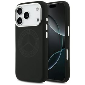 Etui Mercedes Silicone Vintage Logo MagSafe do iPhone 17 Pro czarny