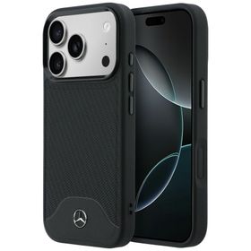 Etui Mercedes Leather Wood Effect and Curve MagSafe do iPhone 17 Pro Max czarny