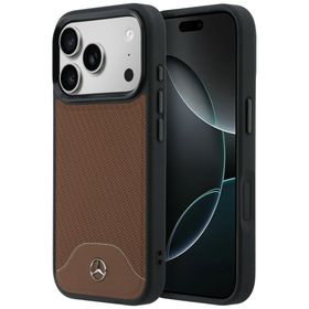 Etui Mercedes Leather Wood Effect and Curve MagSafe do iPhone 17 Pro Max camel