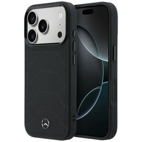 Etui Mercedes Leather Mesh with Bow Line MagSafe do iPhone 17 Pro Max czarny