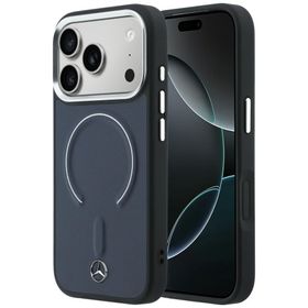 Etui Mercedes Leather 3D MagSafe do iPhone 17 Pro Max granatowy