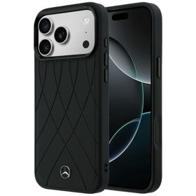 Etui Mercedes Leather with Crossed Lines MagSafe do iPhone 17 Pro Max czarny