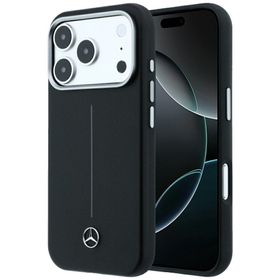 Etui Mercedes Leather Semi Wrap Iconic Line MagSafe do iPhone 18 Pro Max / 17 Pro Max czarny