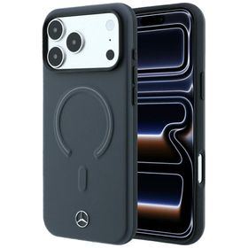 Etui Mercedes Leather 3D MagSafe do iPhone 18 Pro Max / 17 Pro Max antracytowy