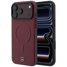Etui Mercedes Leather 3D MagSafe do iPhone 18 Pro / 17 Pro burgundowy