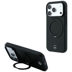Etui Mercedes Leather with Ring Stand MagSafe do iPhone 18 Pro / 17 Pro czarny