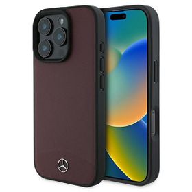 Mercedes MEHMP16L23RBARR iPhone16 Pro 6.3" czerwony/red hardcase Textured And Plain Leather MagSafe