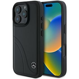 Mercedes MEHCP16X23RBCSK iPhone 16 ProMax 6.9" czarny/black hardcase MB Curved Stitches Leather