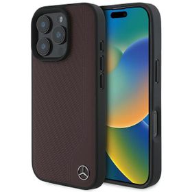Mercedes MEHMP16X23RBGVR iPhone16 Pro Max 6.9" czerwony/red hardcase MB Wood Imitation Leather MagSafe