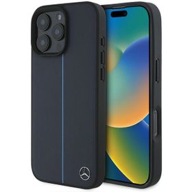 Mercedes MEHMP16X23RURBV iPhone16 Pro Max 6.9" granatowy/navy hardcase MB Blue Line Leather MagSafe