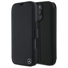 Mercedes MEBKP16X23RBGVK iPhone 16 Pro   Max 6.9" czarny/black bookcase Leather Wood Imitation