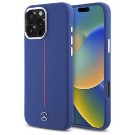 Mercedes MEHMP16X23SUMRV iPhone 16 Pro   Max 6.9" granatowy/navy hardcase Silicone Red Stripe MagSafe