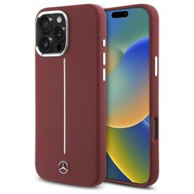 Mercedes MEHMP16X23SUMSR iPhone 16 Pro   Max 6.9" czerwony/red hardcase Silicone White Stripe MagSafe