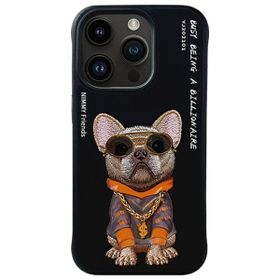Nimmy etui iPhone 15 Pro Max 6.7"        czarny/black Glasses Cool Dog