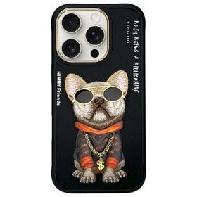 Nimmy etui iPhone 16 Pro 6.3"            czarny/black Glasses Cool Dog
