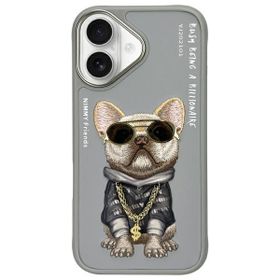 Nimmy etui iPhone 16 6.1" szary/gray     Glasses Cool Dog