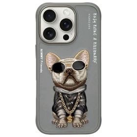 Nimmy etui iPhone 16 Pro Max 6.9"        szary/gray Glasses Cool Dog
