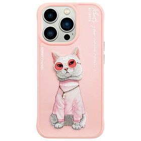 Nimmy etui iPhone 15 Pro 6.1"            różowy/pink Glasses Cool Cat