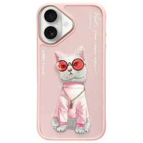 Nimmy etui iPhone 16 6.1" różowy/pink    Glasses Cool Cat
