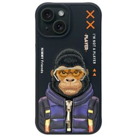 Nimmy etui iPhone 15 6.1" czarny/black   Cool&Cute 2.0 Monkey