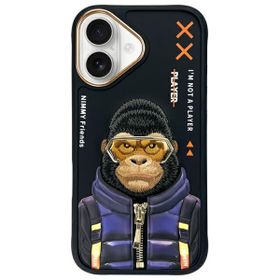 Nimmy etui iPhone 16 6.1" czarny/black   Cool&Cute 2.0 Monkey