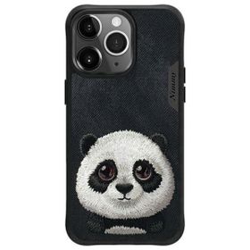 Nimmy etui iPhone 15 Pro Max 6.7"        czarny/black Big Eyed Pet 2.0 Panda