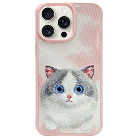 Nimmy etui iPhone 15 Pro 6.1"            różowy/pink Big Eyed Pet 2.0 Cat