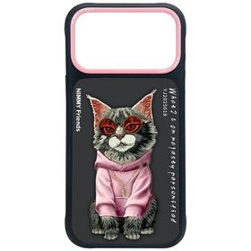 Etui Nimmy Glasses Cool Cat do iPhone 17 Pro Max czarny
