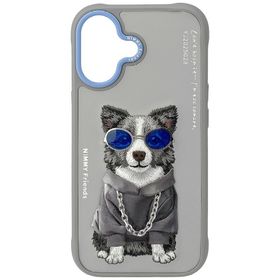 Etui Nimmy Glasses Cool Dog do iPhone 17 szary