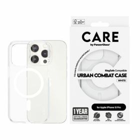 Etui CARE by PanzerGlass Flagship Urban  Combat Case iPhone 15 Pro 6,1" MagSafe biały/white 1418