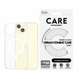 Etui CARE by PanzerGlass Flagship Urban  Combat Case iPhone 15 Plus 6,7" MagSafe biały/white 1419
