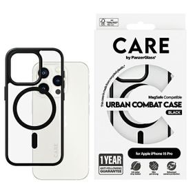 Etui CARE by PanzerGlass Flagship Urban  Combat Case iPhone 15 Pro 6,1" MagSafe czarny/black 1426