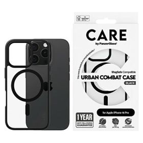 Etui CARE by PanzerGlass Flagship Urban  Combat Case iPhone 16 Pro 6,3" czarny/black MagSafe 1358