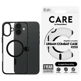 Etui CARE by PanzerGlass Flagship Urban  Combat Case iPhone 16 Plus 6,7" czarny/black MagSafe 1359