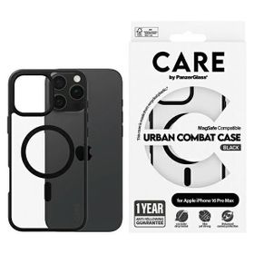 Etui CARE by PanzerGlass Flagship Urban  Combat Case iPhone 16 Pro Max 6,9" czarny/black MagSafe 1360
