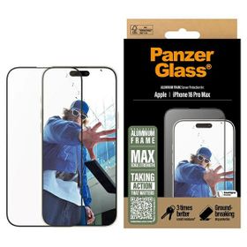 PanzerGlass Screen Protector AluminumFrame iPhone 16 Pro Max 6.9" Ultra-Wide Fit 2852