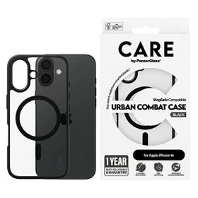 Etui CARE by PanzerGlass Flagship Urban  Combat Case iPhone 16 6,1" czarny/black MagSafe 1357