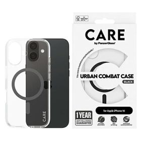 Etui CARE by PanzerGlass Flagship Case   iPhone 16 6.1" czarny/black MagSafe 1345