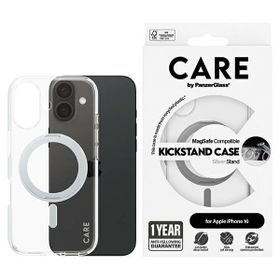 Etui CARE by PanzerGlass Feature         Kickstand Case iPhone 16 6.1" srebrny/silver MagSafe 1325