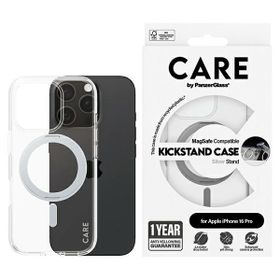 Etui CARE by PanzerGlass Feature         Kickstand Case iPhone 16 Pro 6.3" srebrny/silver MagSafe 1326