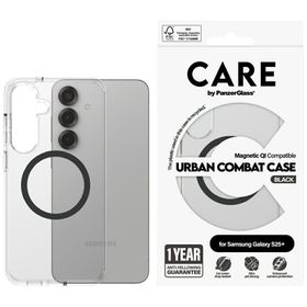 Etui CARE by PanzerGlass Flagship Urban Combat Black QI do Samsung Galaxy S25+ przezroczysty