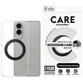 Etui CARE by PanzerGlass Feature Black Kickstand & QI do Samsung Galaxy S25 Edge przezroczysty