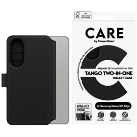 Etui CARE by PanzerGlass Feature Tango 2w1 Wallet Qi do Samsung Galaxy S25 Edge czarny