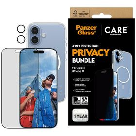 Zestaw ochronny CARE by PanzerGlass      Flagship Privacy 3w1 Etui+Szkło Prywatyzujące+Lens do iPhone 17