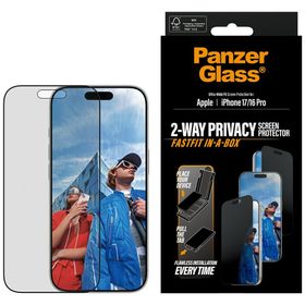 Szkło prywatyzujące PanzerGlass          Ultra-Wide Fit Fastfit do iPhone 17 / 16 Pro