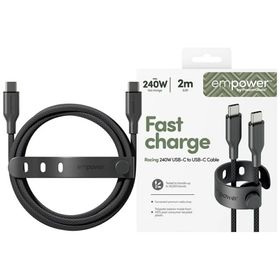 Kabel empower by PanzerGlass Racing 240W USB-C do USB-C 2m czarny