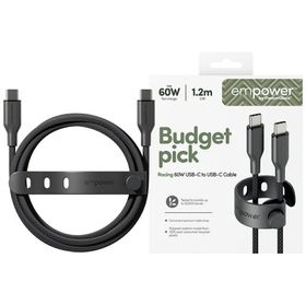 Kabel empower by PanzerGlass Racing 60W USB-C do USB-C 1.2m czarny
