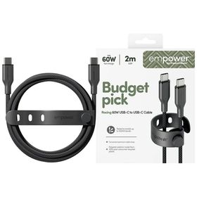 Kabel empower by PanzerGlass Racing 60W USB-C do USB-C 2m czarny