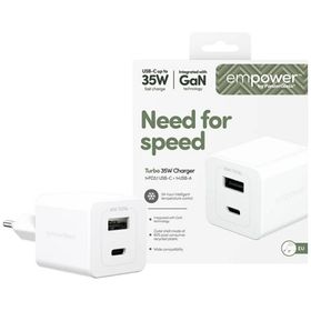 Ładowarka sieciowa empower by PanzerGlass Turbo 35W USB-C USB-A srebrno-biały