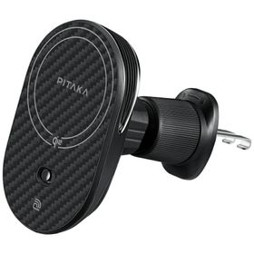 Uchwyt samochodowy z ładowarkąbezprzewodową PITAKA MagEZ Pro 2 Qi2 15W NFC Magsafe czarno szary